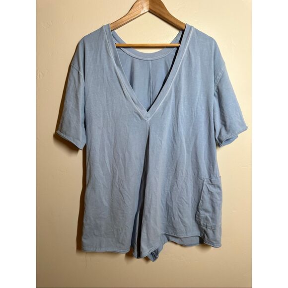 Free People Movement Hot Shot Tee Romper in Steel Blue Size XS - Picture 5 of 6